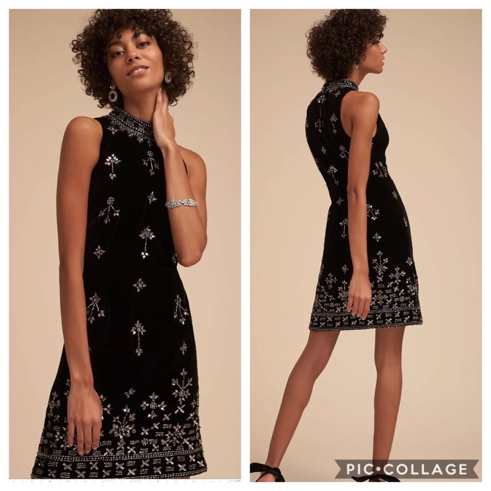 Adrianna-Papell sleeveless jewels Cocktail velvet dress - Picture 1 of 11